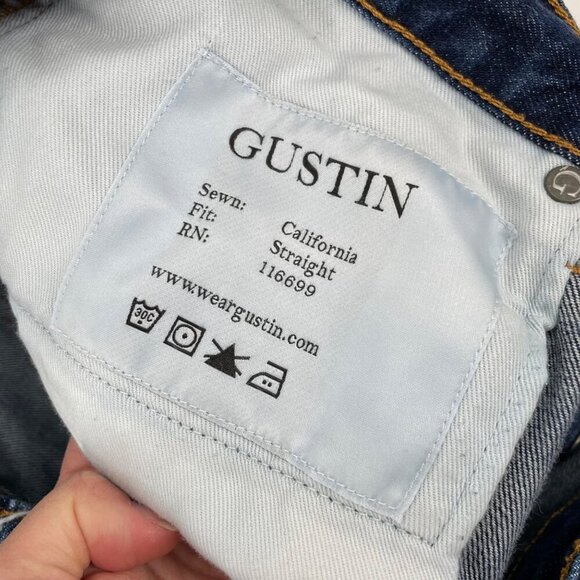 Gustin Straight Classic Raw Selvedge Denim Jeans Mens Size 35x30 #219 Minimalist - Picture 5 of 9